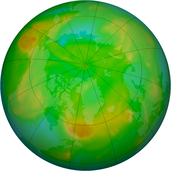 Arctic ozone map for 04 July 2010
